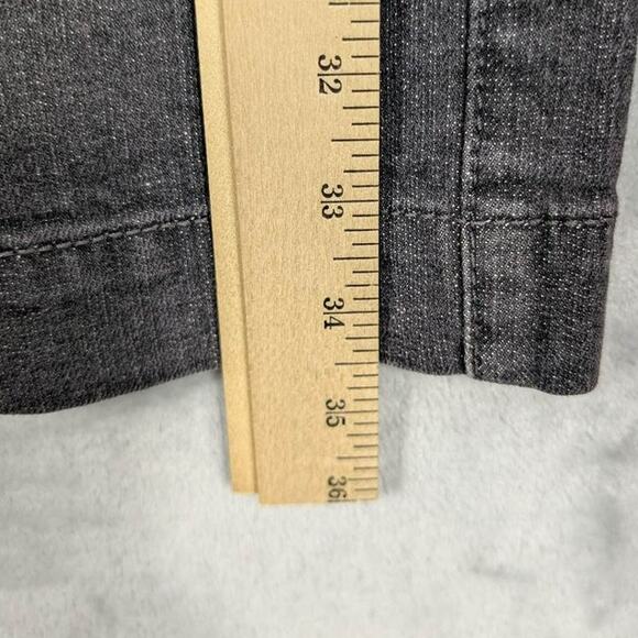 Aura by Wrangler Denim Maxi Skirt 12 X 35 Black Back Slit Western Modest Teacher - Picture 3 of 11